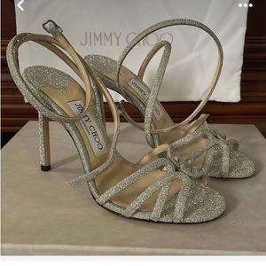 Jimmy Choo London Sparkle heels silver new in box